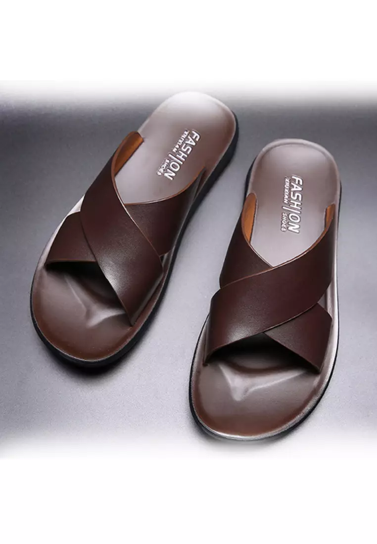 VANSA Simple Leather Sandals VSM-S9006