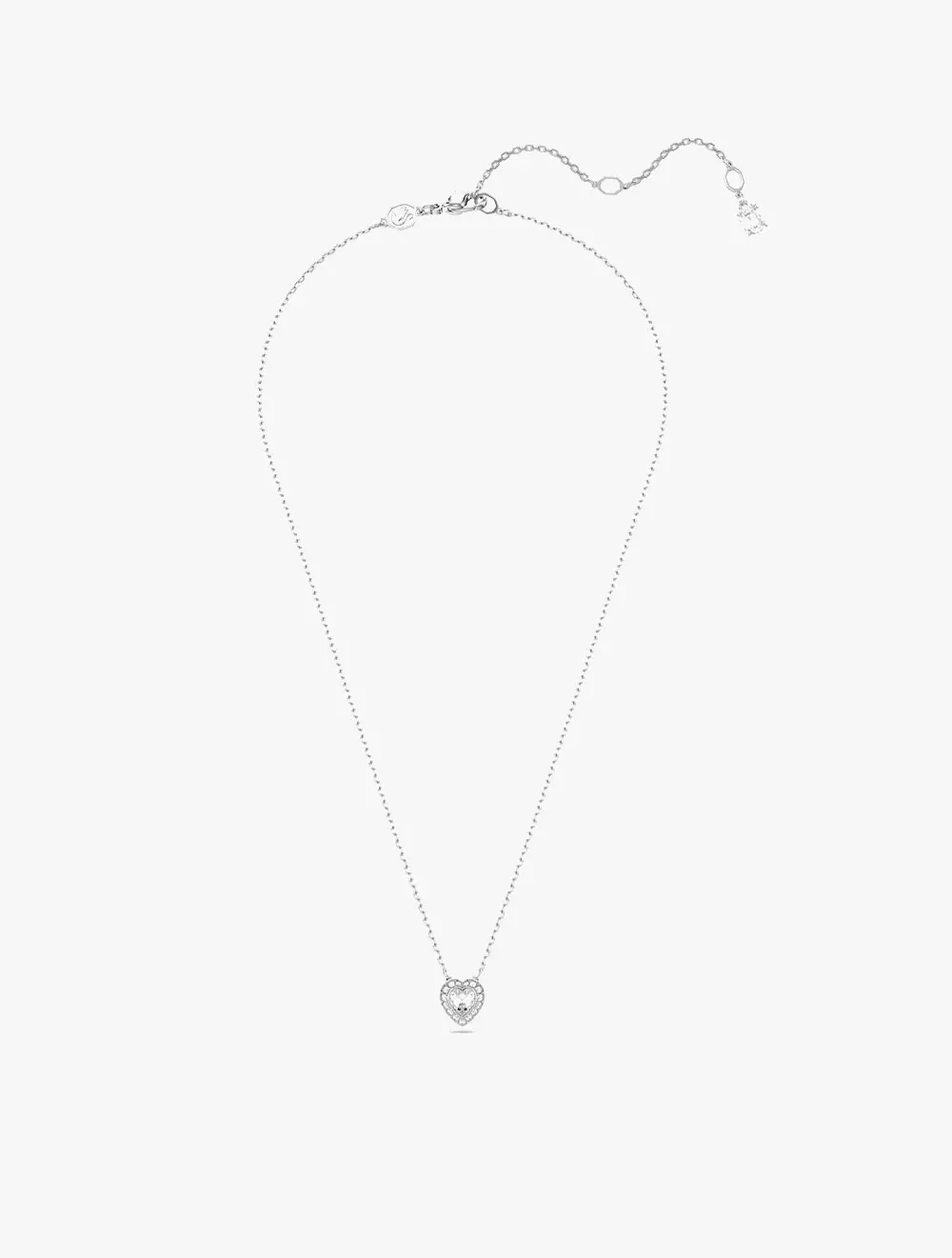 Ariana Grande x Swarovski Pendant Capsule Sunshine, Mixed Cuts, Heart, White, Rhodium Plated - White