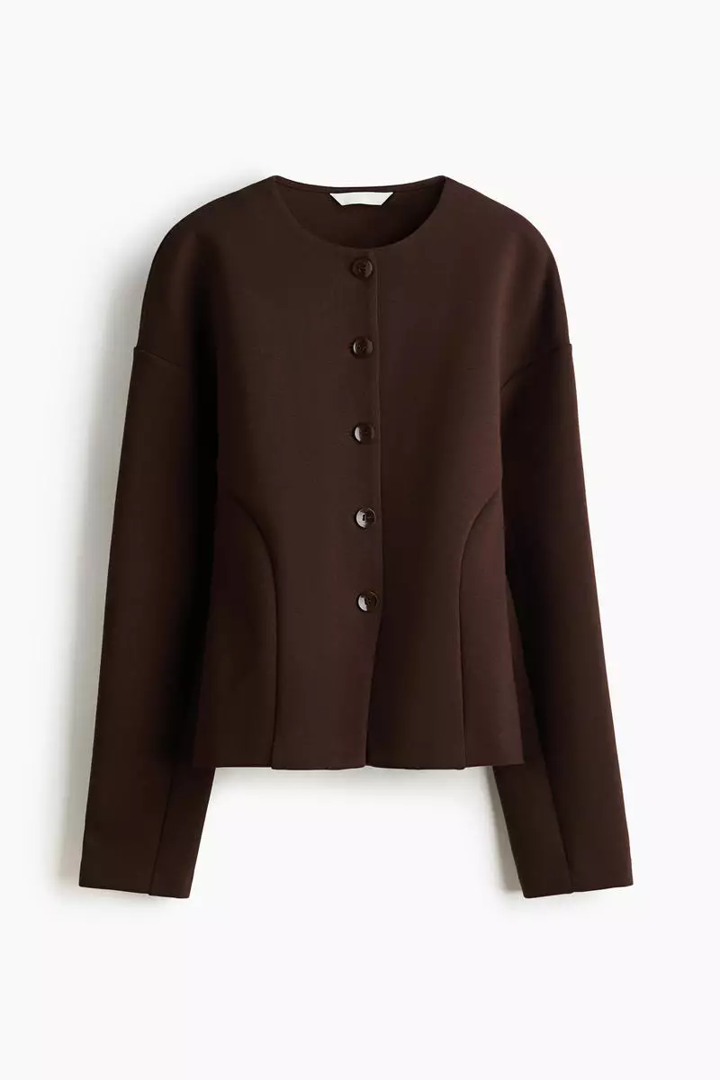 Collarless scuba blazer