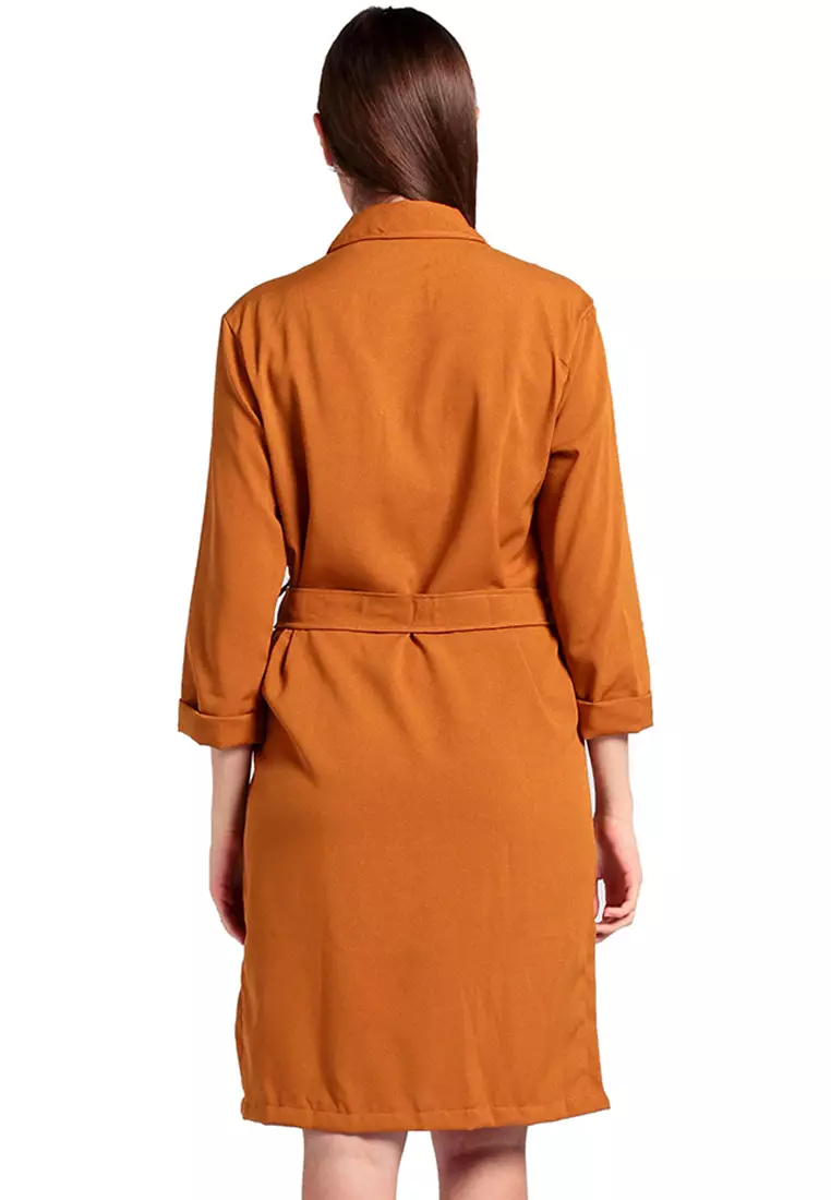 Outer Lengan Panjang Dengan Tali Pinggang C326J07