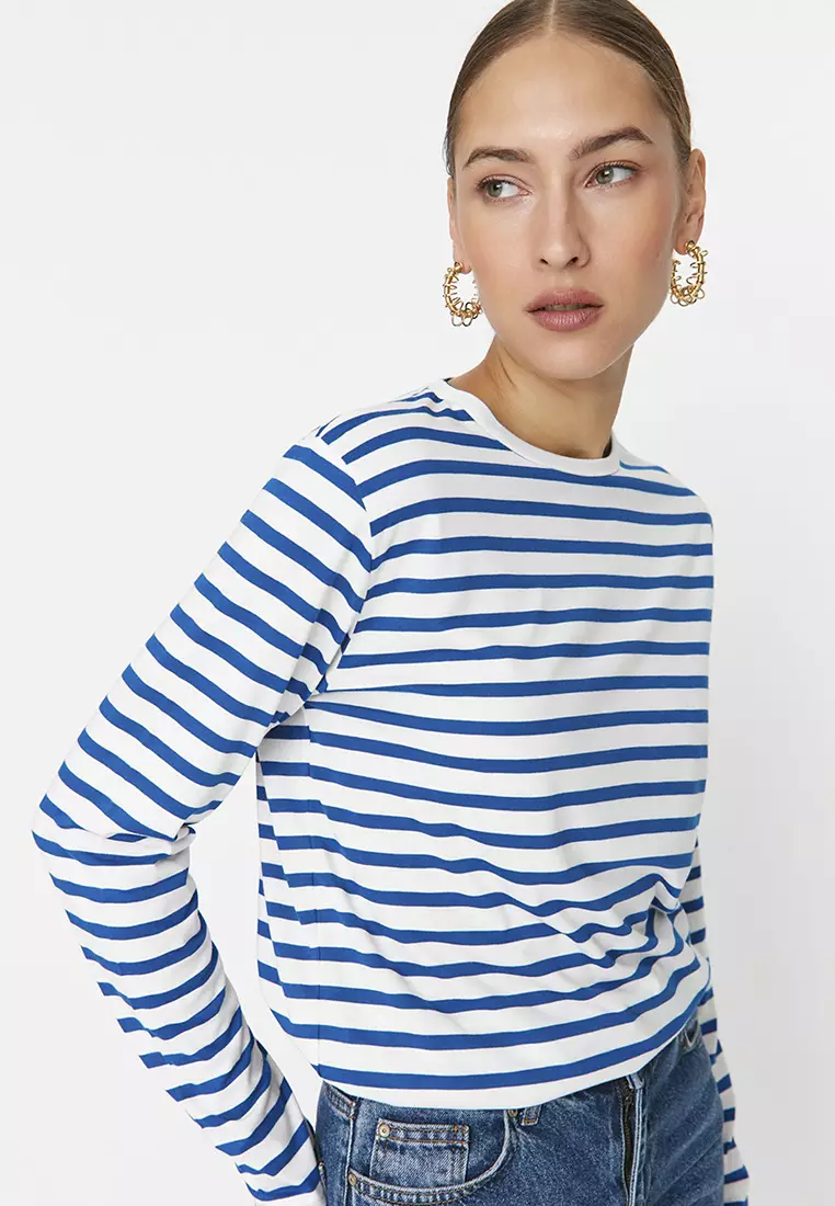 Striped Basic Knitted T-Shirt