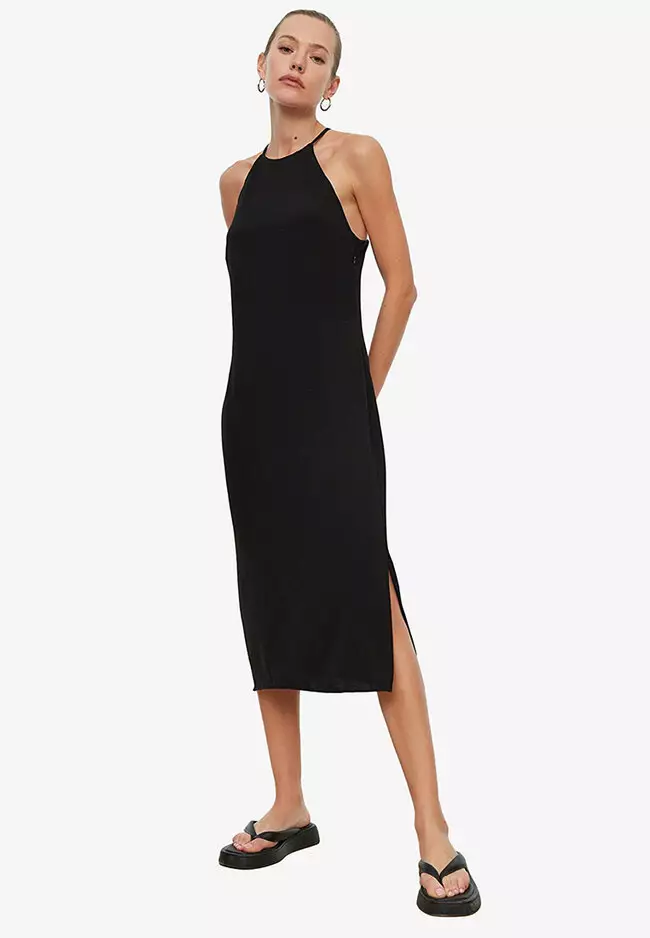Halter midi summer dress clearance