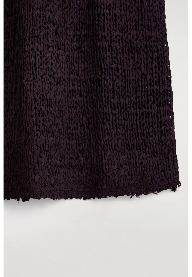 CROCHET-KNIT TAPE-YARN MIDI DRESS