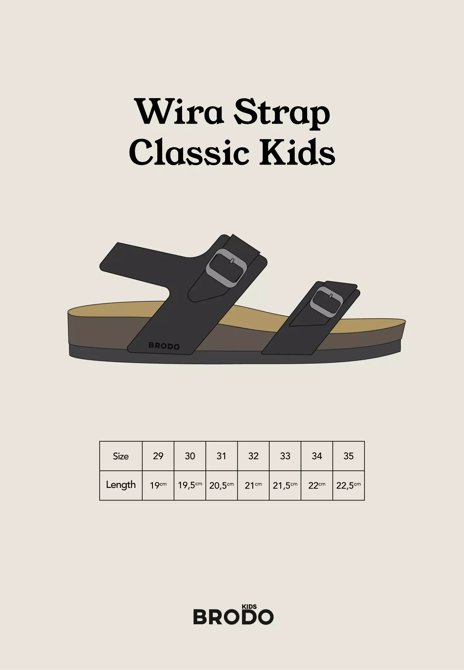 BRODO -  Sandal Wira Strap Classic Kids Black