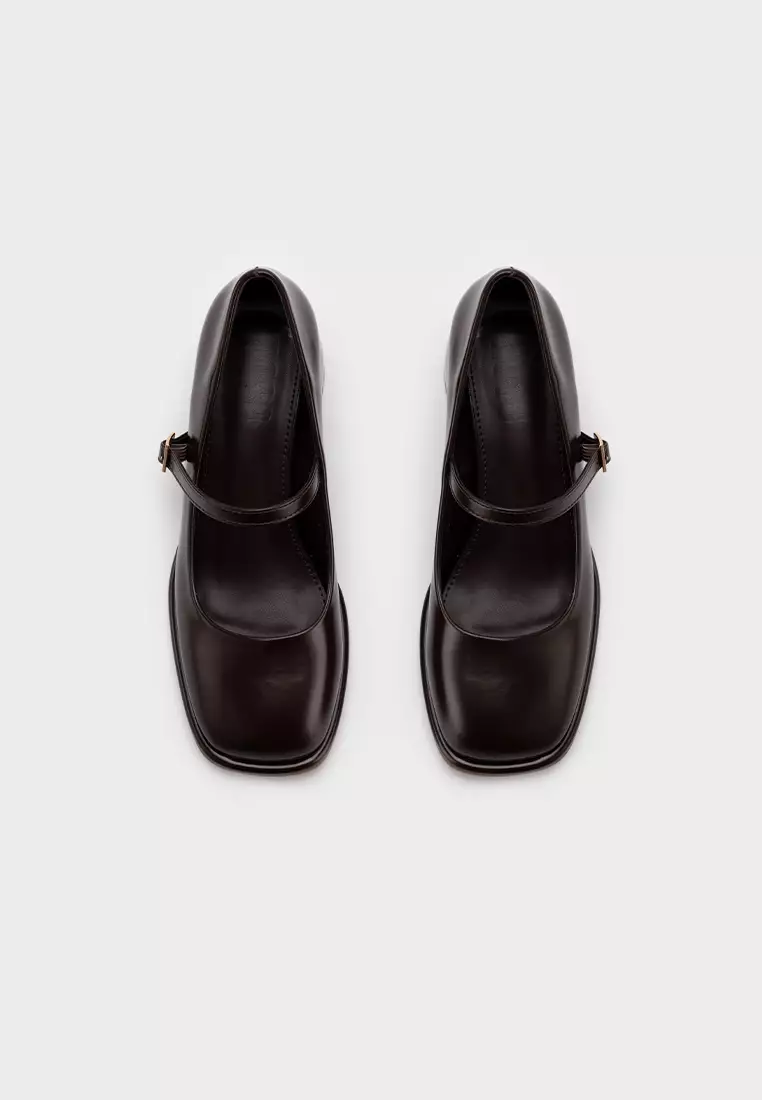 STEP-WIDE SQUARE TOE CHUNKY HEEL PUMP