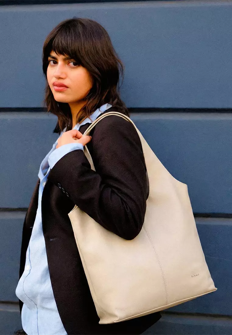 LATTICE 籃子手提袋 - 米白色