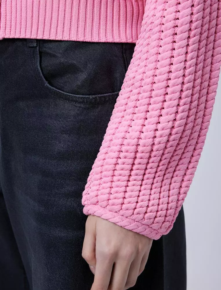 修身短款開襟毛衫