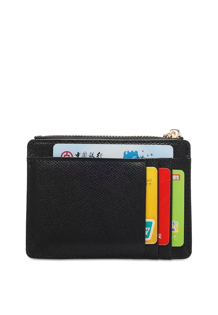 Women's Card Holder With Coin Compartment - Black