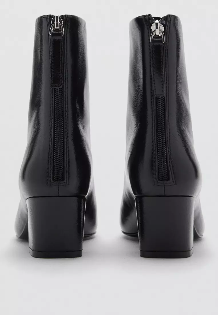 Mango Cheap Black Heeled Ankle Boots Mango Today Leather Block