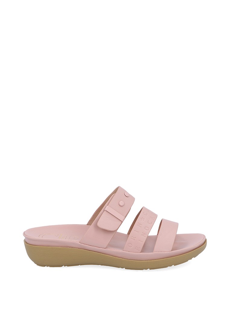 Peach Secured Flat Sandals