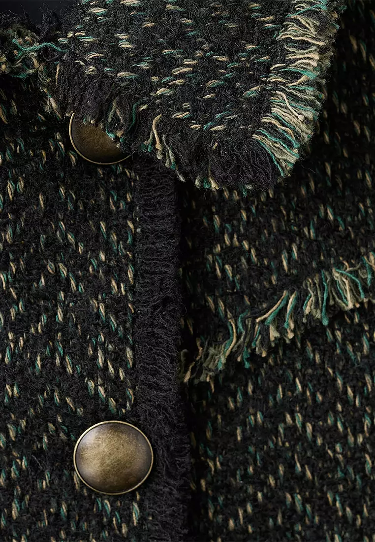 Tweed Jacket With Lapel Collar