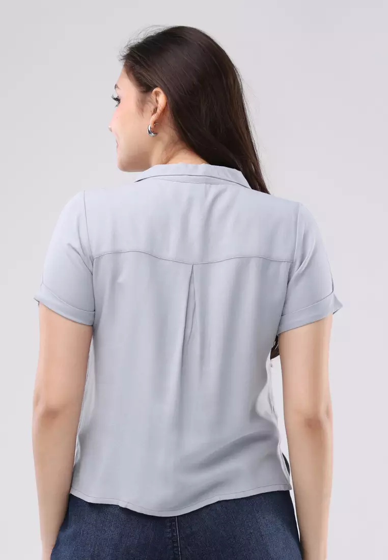 Boldtwill Rayon Woven Short Sleeves Blouse