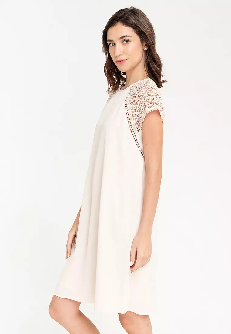Caledon Raglan Lace Sleeve Dress