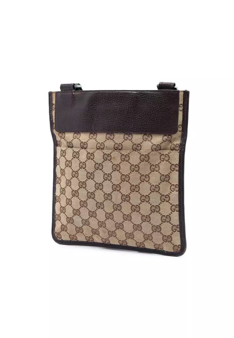 Pre-Loved Gucci Gg Canvas Web Crossbody