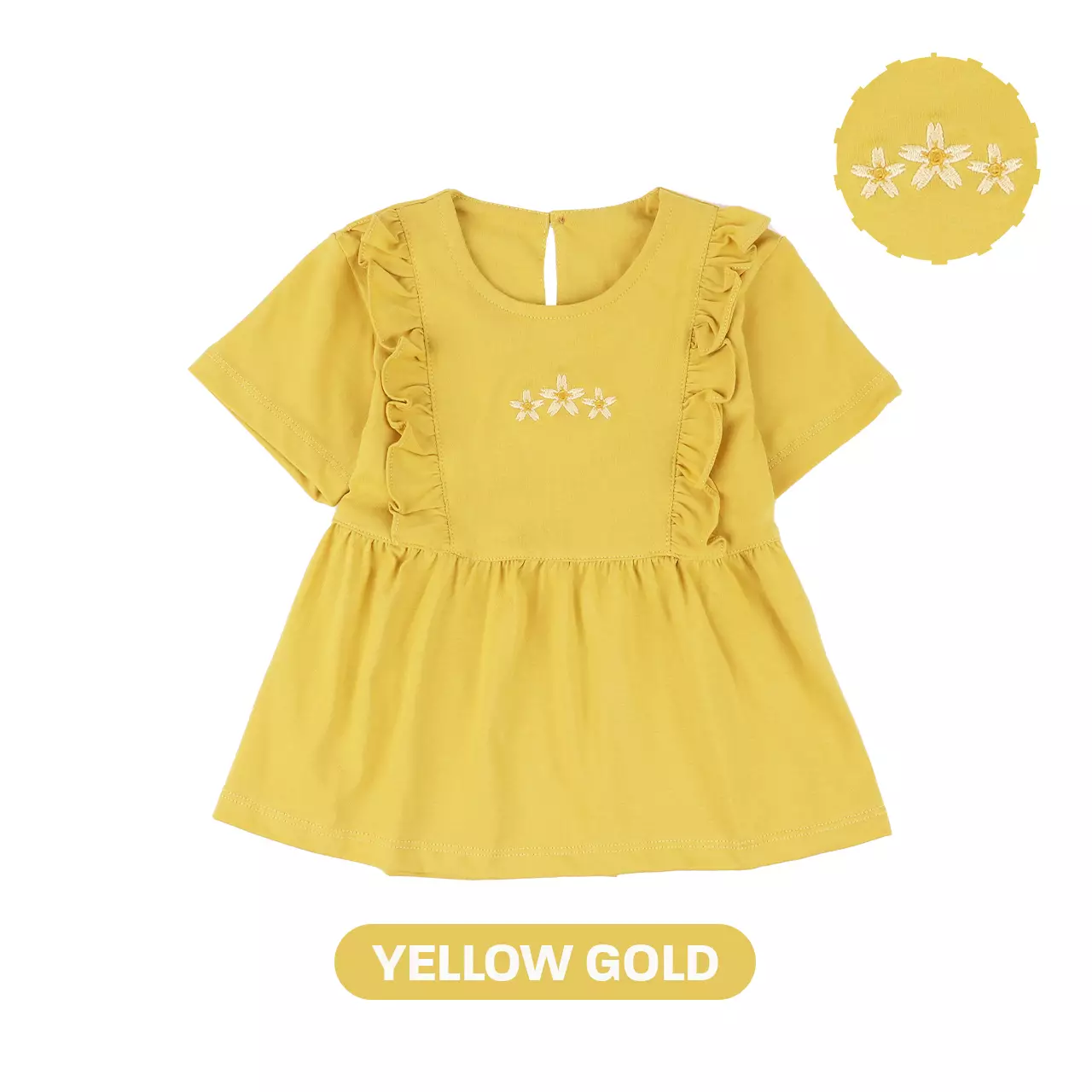 Mooi Atasan Anak Perempuan Audy Top - Yellow Gold