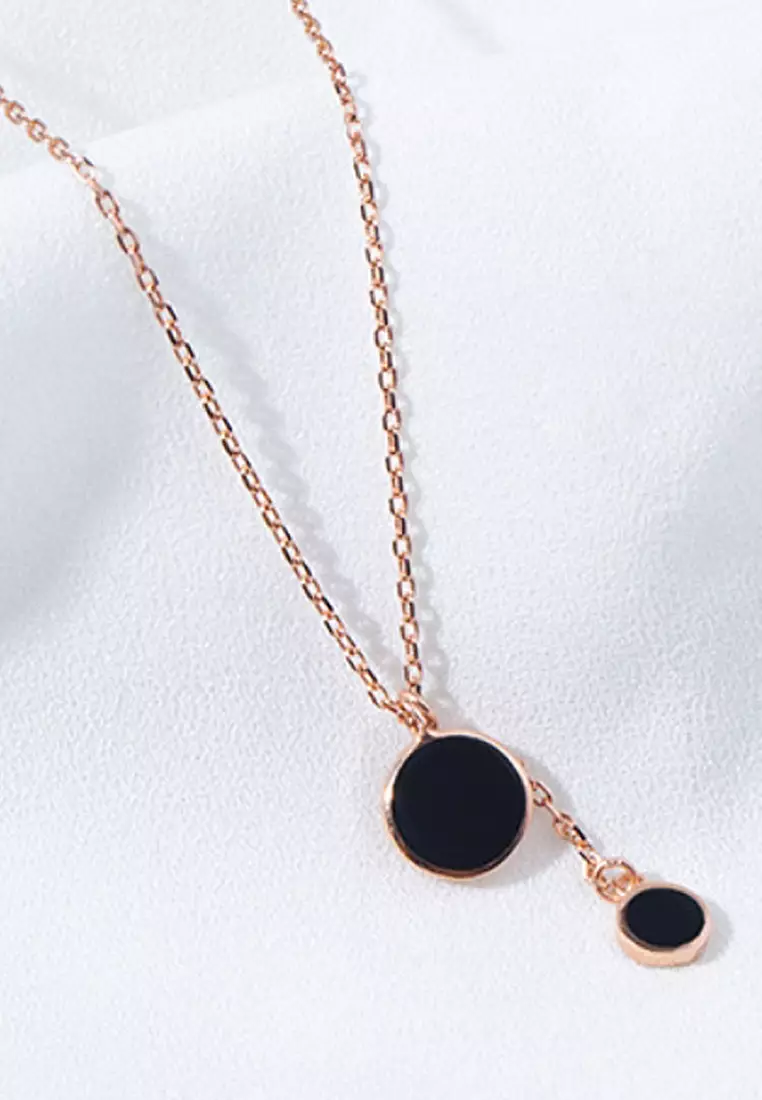 Buy Twenty Eight Shoes VANSA Delicate Black Stone Pendant Necklace