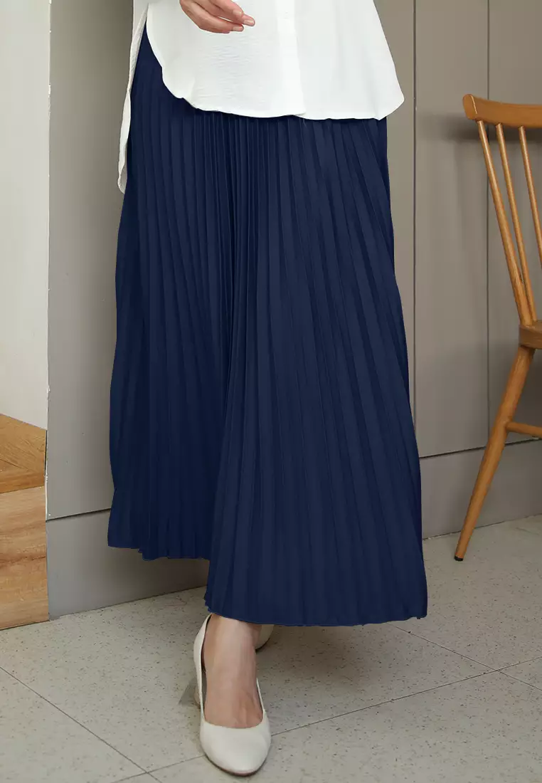 Cotton Bee - Rok Plisket Niana Aline Basic - Rich Navy