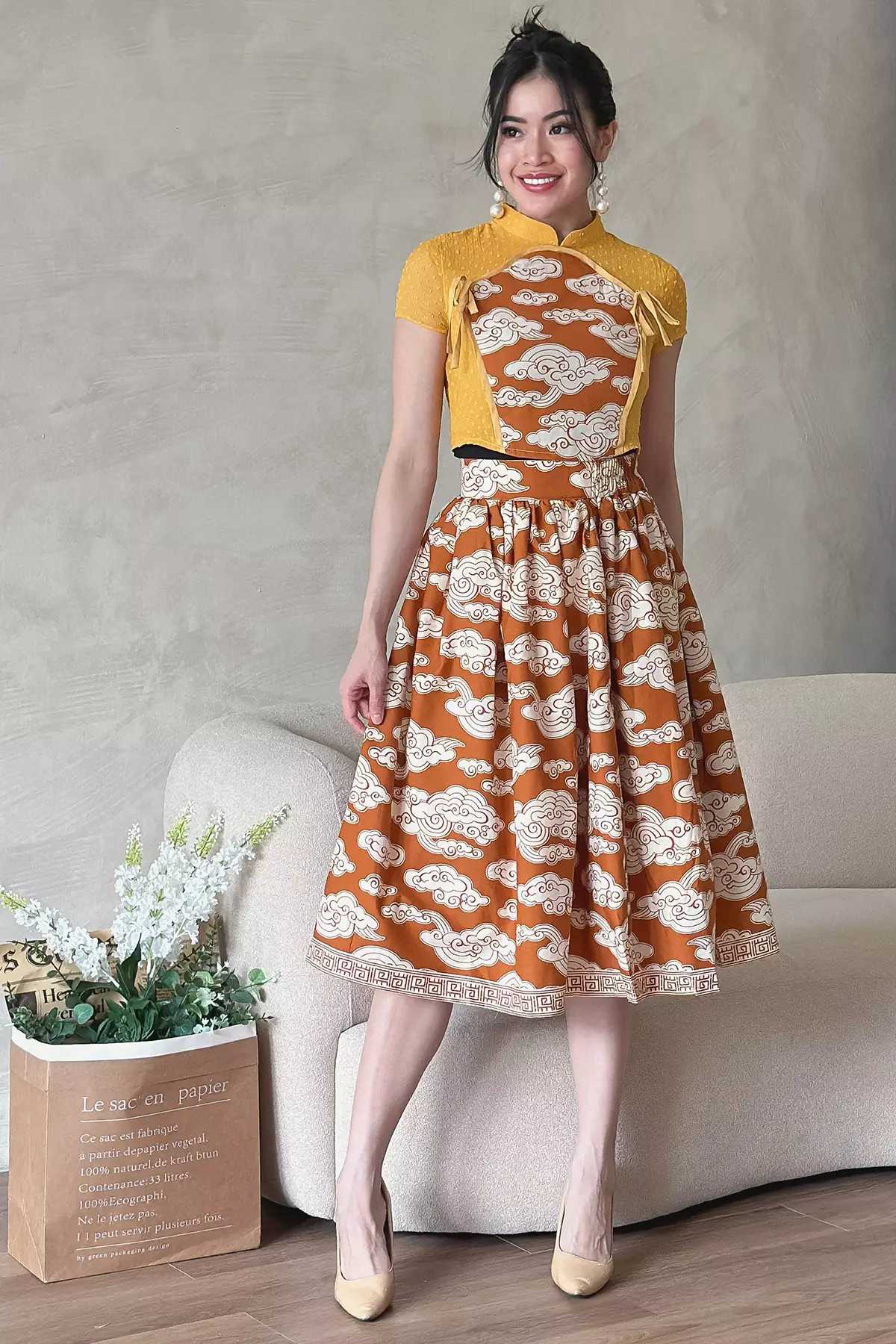 Mahadewi Megamendung Kunyit Batik Blouse