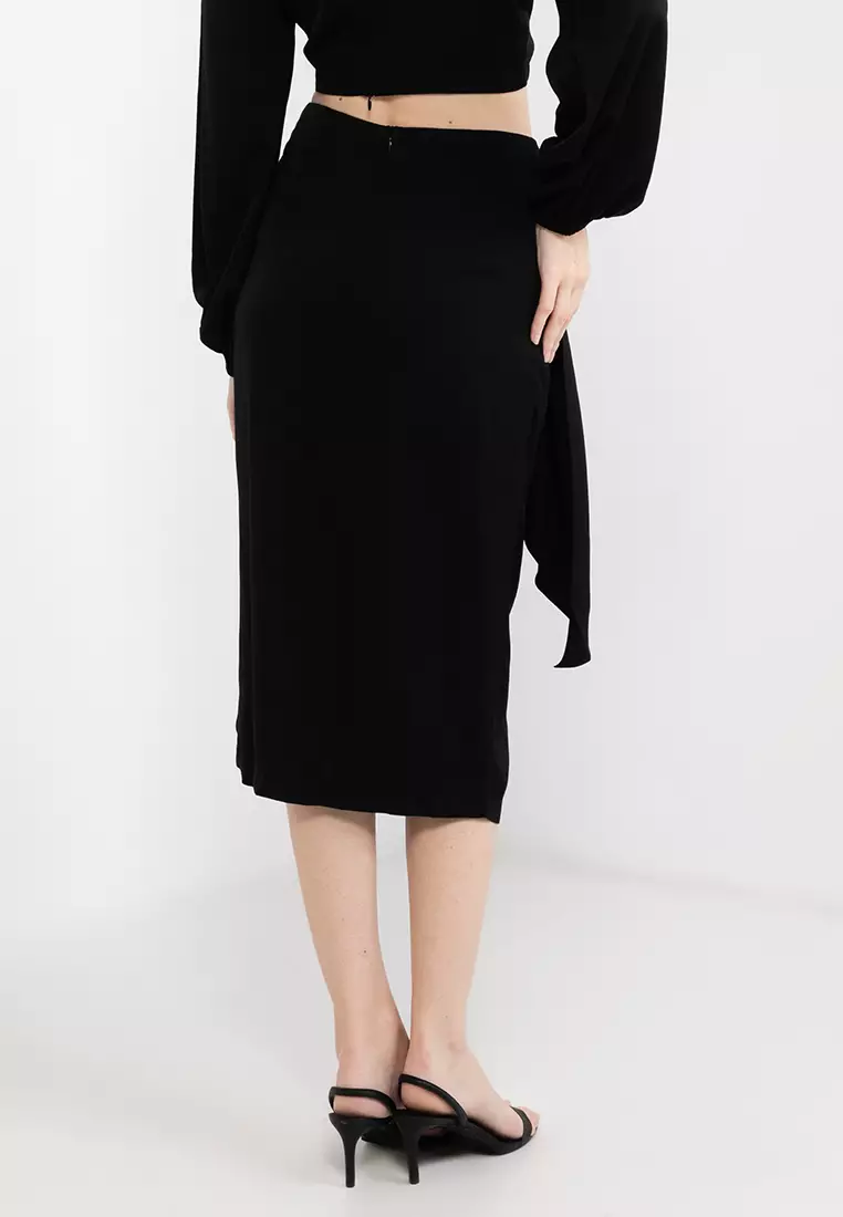 Zyana Knotted Front Wrap Skirt