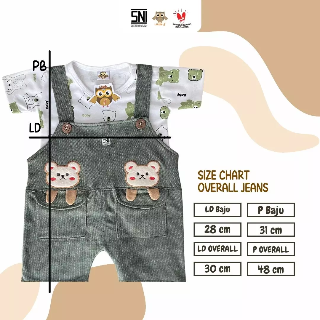 Little J - (KODE 666) Setelan Overall Anak Motif Dinosaurus + Kaos – Baju Bayi Laki-Laki 1-2 Tahun Kekinian
