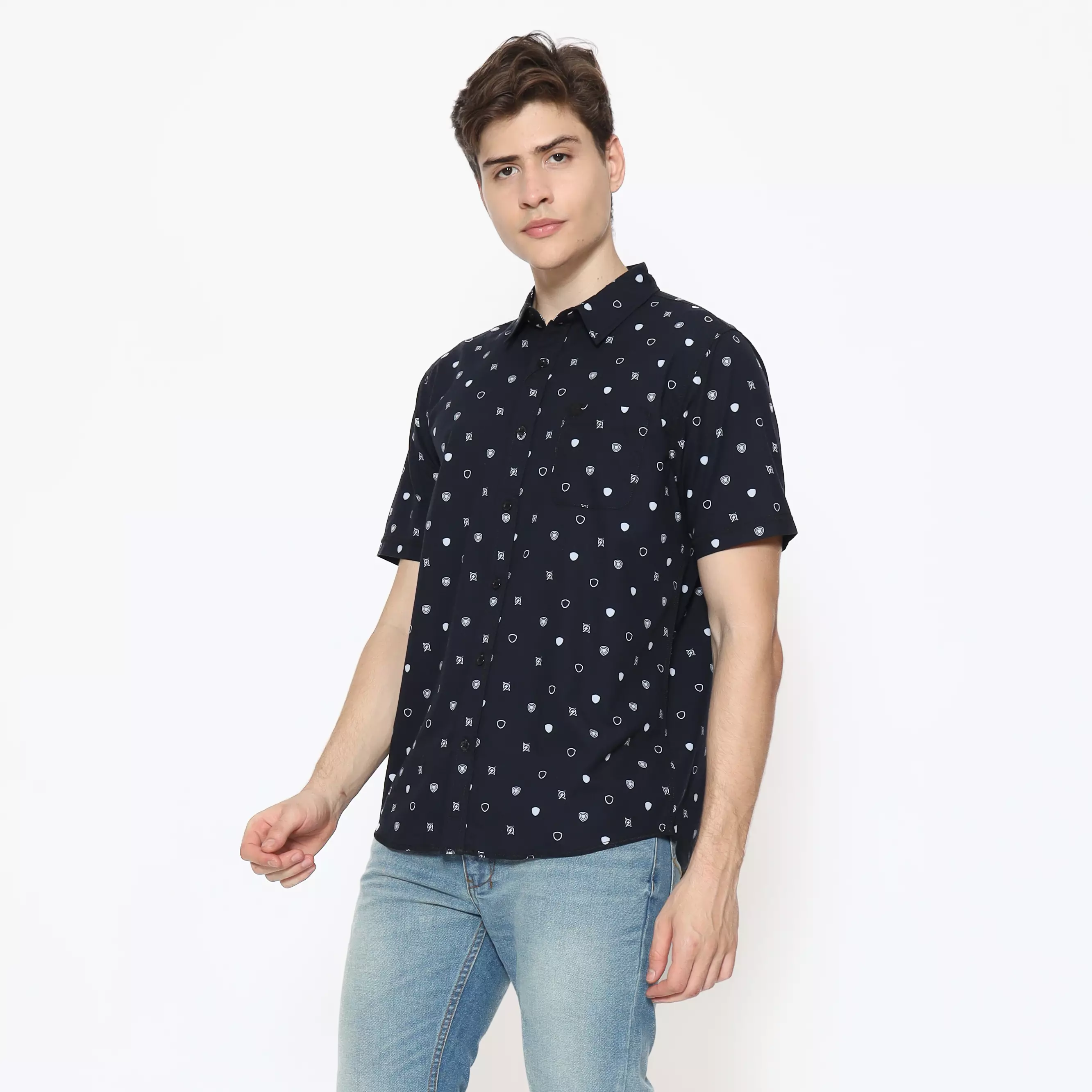 Planet Surf Clothing Kemeja Lengan Pendek Glanzen Men Shirt Black Planet Surf