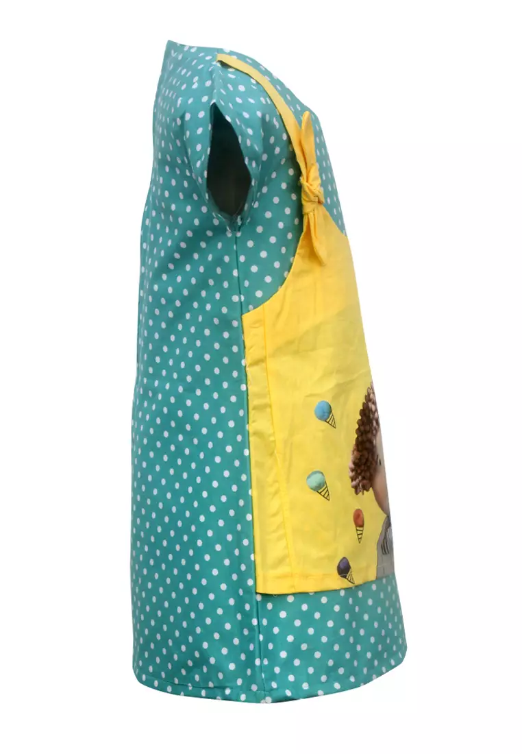 Two Mix Dress Anak Katun Perempuan Size 1-8 4204 Tosca