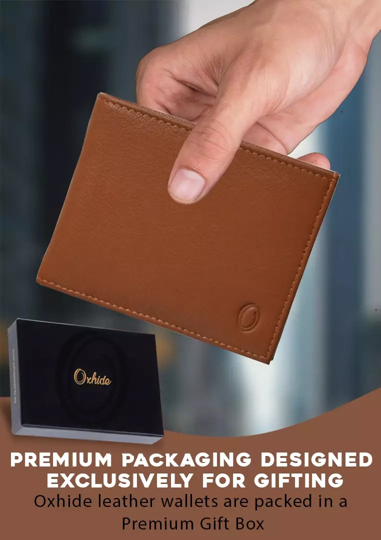 Men Lucky Wallet with no holes - Full Grain Leather Wallet - Bifold Lucky Wallet - BROWN Wallet -3704 Oxhide