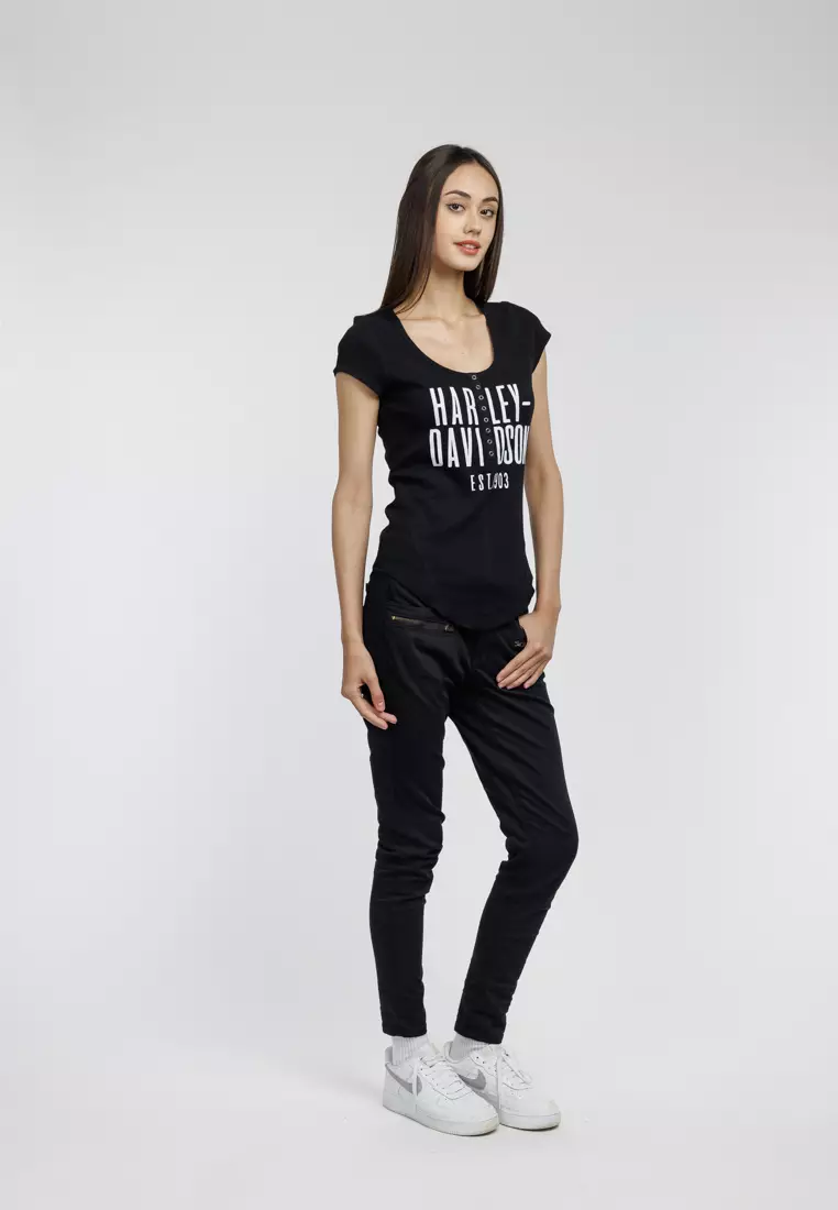 Harley-Davidson Cali Henley Knit Top