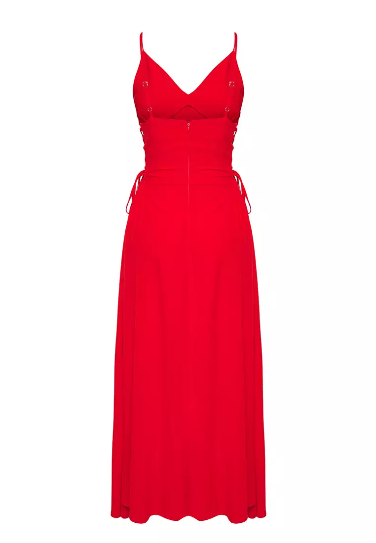 Floral Pattern Maxi Woven Beach Dress TBESS24EL00098