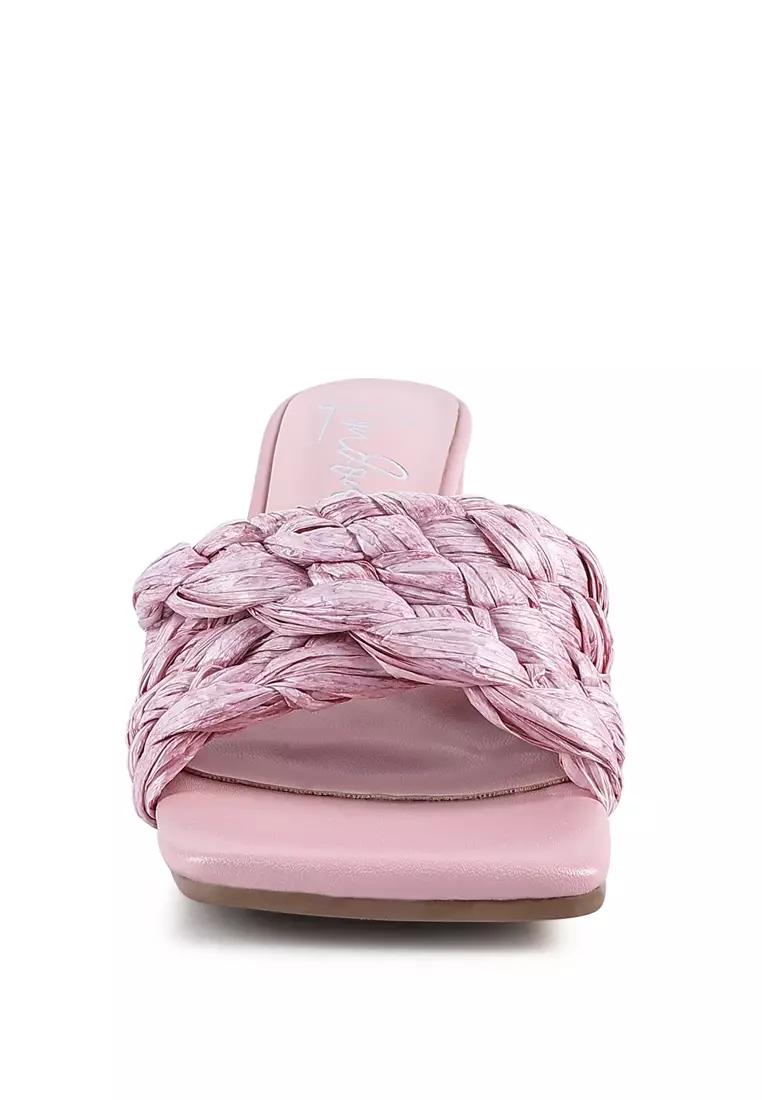 Raffia sandals heels top