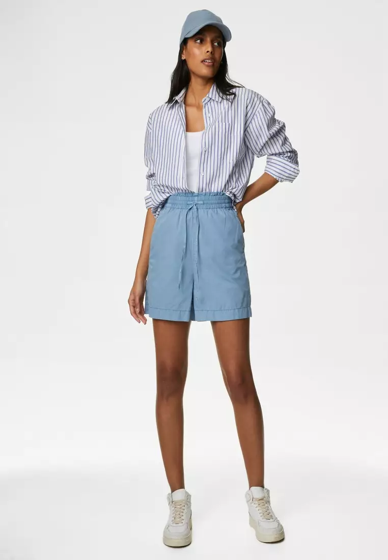Buy MARKS SPENCER Pure Cotton High Waisted Shorts 2025 Online