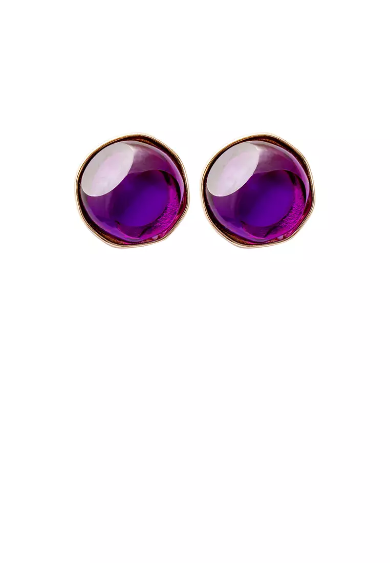 Buy Glamorousky Simple and Fashion Plated Gold Purple Geometric