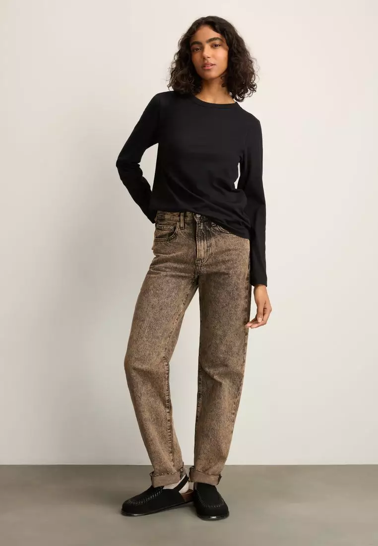 Black 100% Cotton Long Sleeve T-Shirt