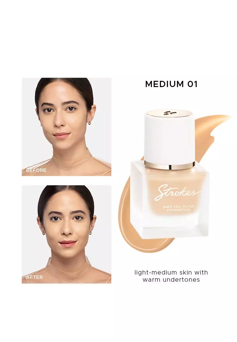 Soft Veil Filter Foundation in OG Shade: Medium 01 [Oil-Free Soft Matte Liquid Foundation]