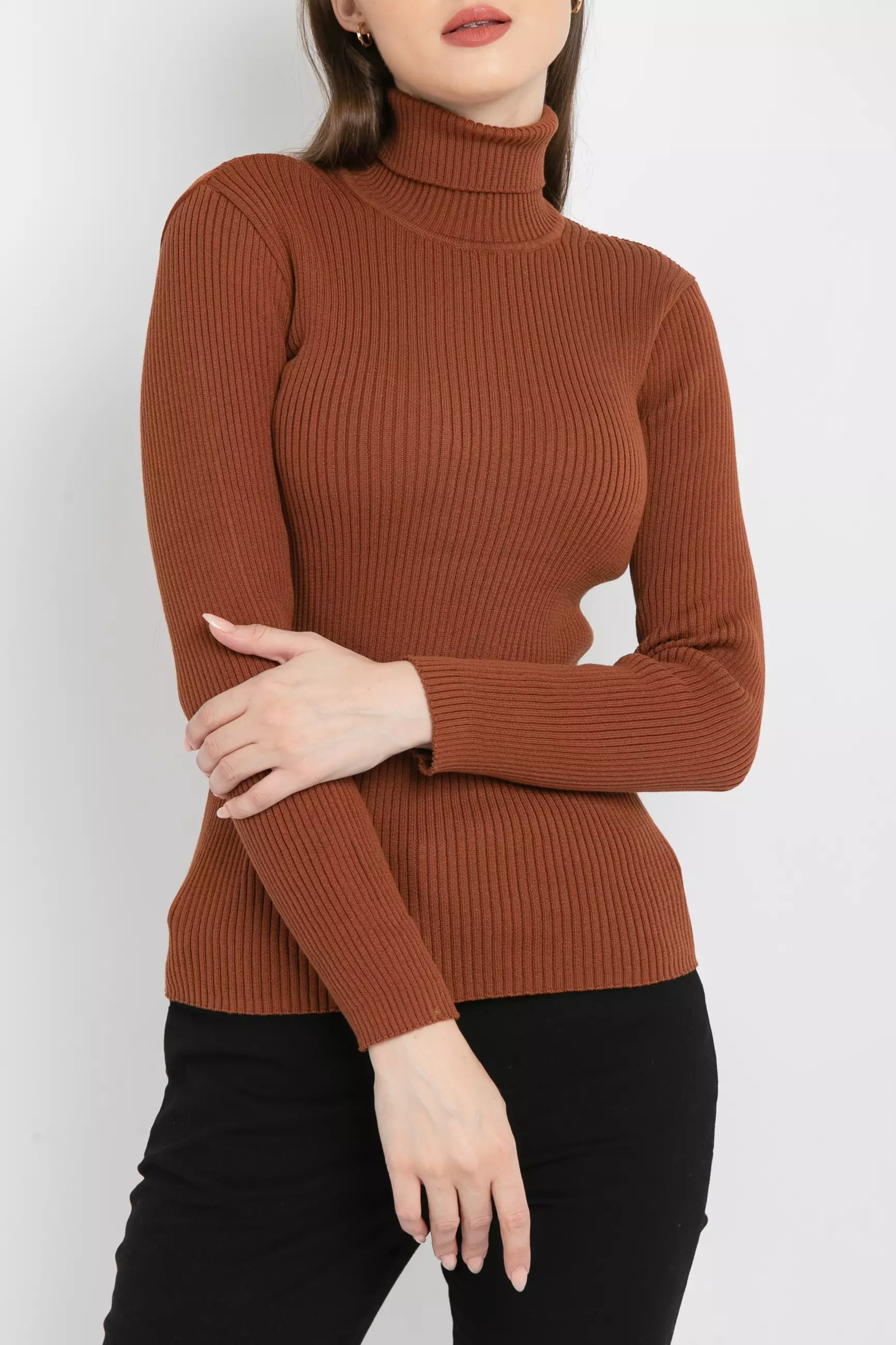 Caramel turtleneck top