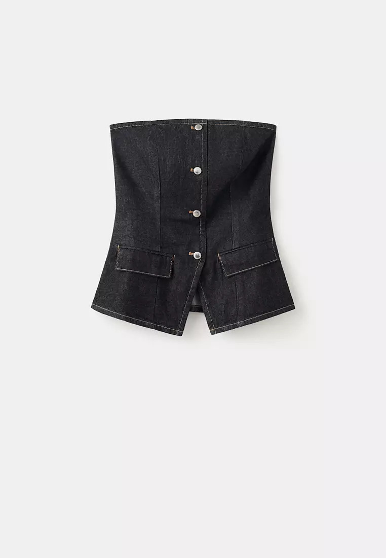 Strapless Denim Top