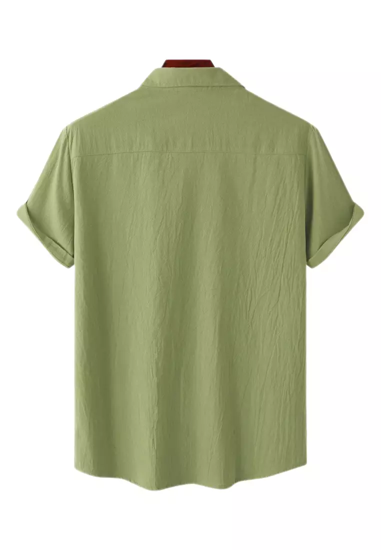 Loose Square-neck Linen Shirt YL-SKD01