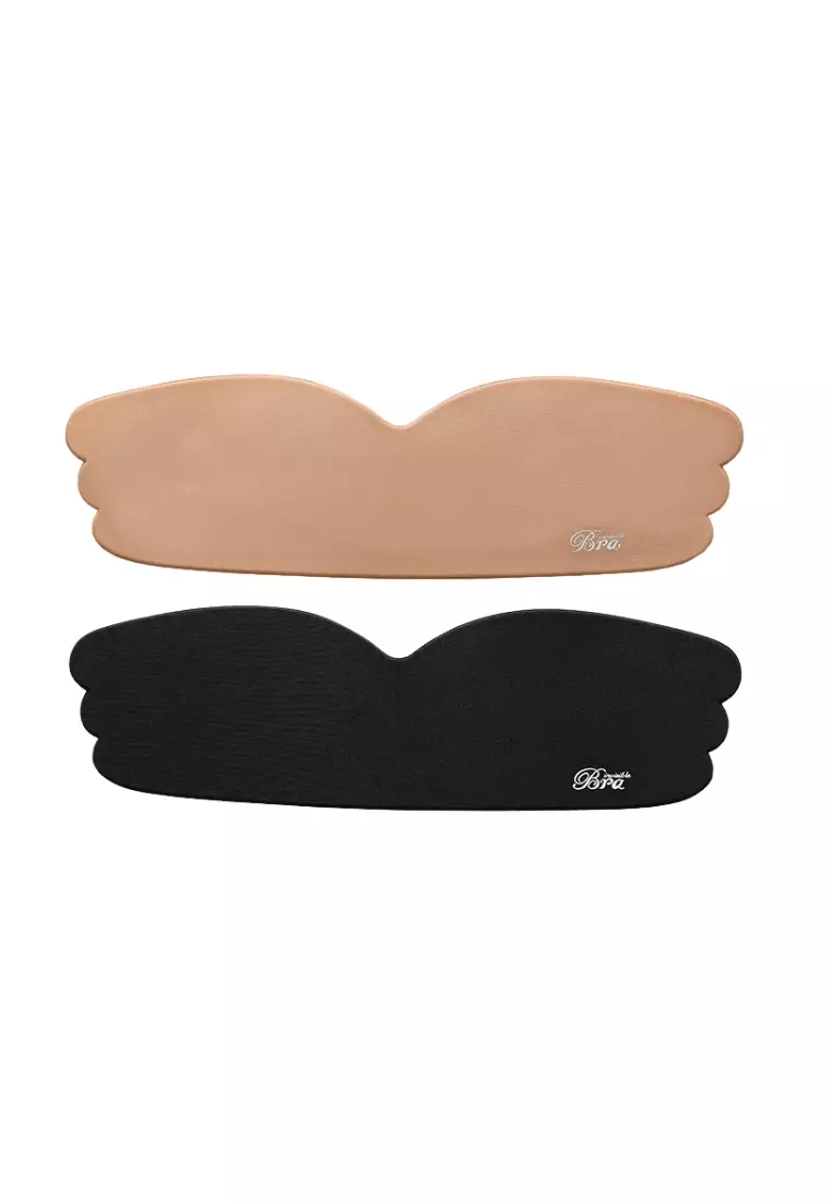 2 Pack Lifting and Push Up Nubra Stick On Bra in Nude and Black