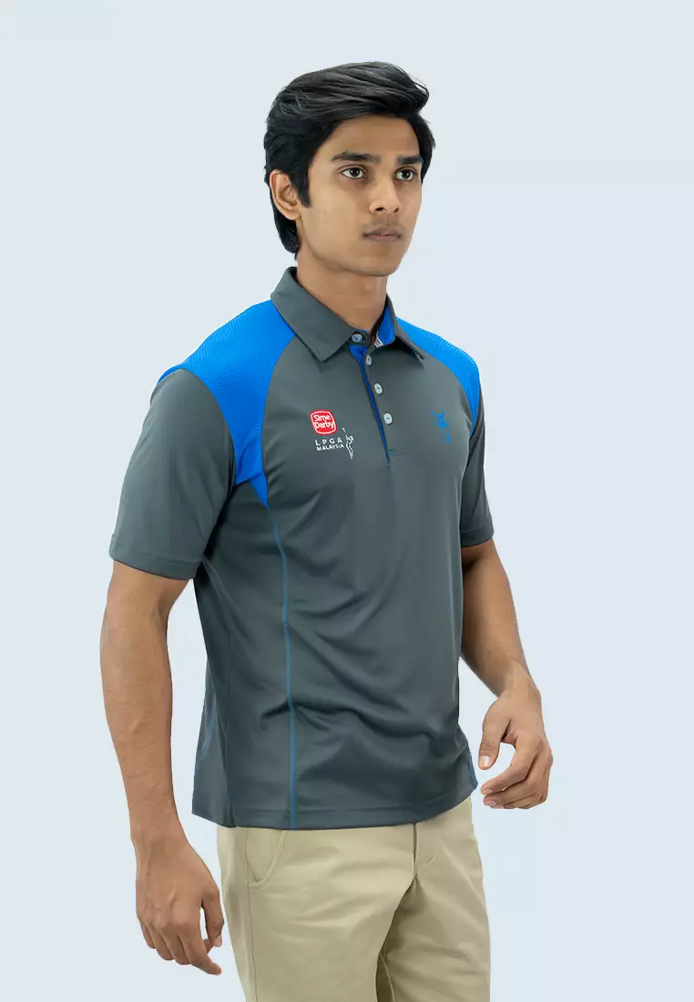 Amnig Men Aspire Polo SDLPGA (Dark Shadow/ Royal Blue)