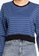 UniqTee blue Long Sleeve Short Top with Ribbed Hem 1CA4BAAA4B0990GS_3