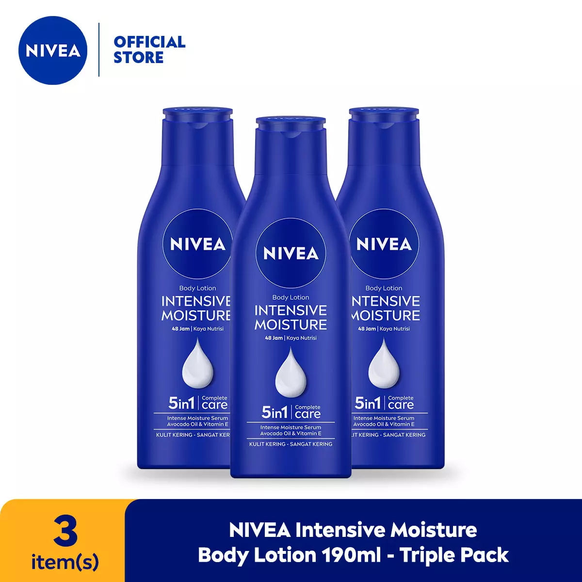 NIVEA Body Intensive Lotion 190ml - Triple Pack