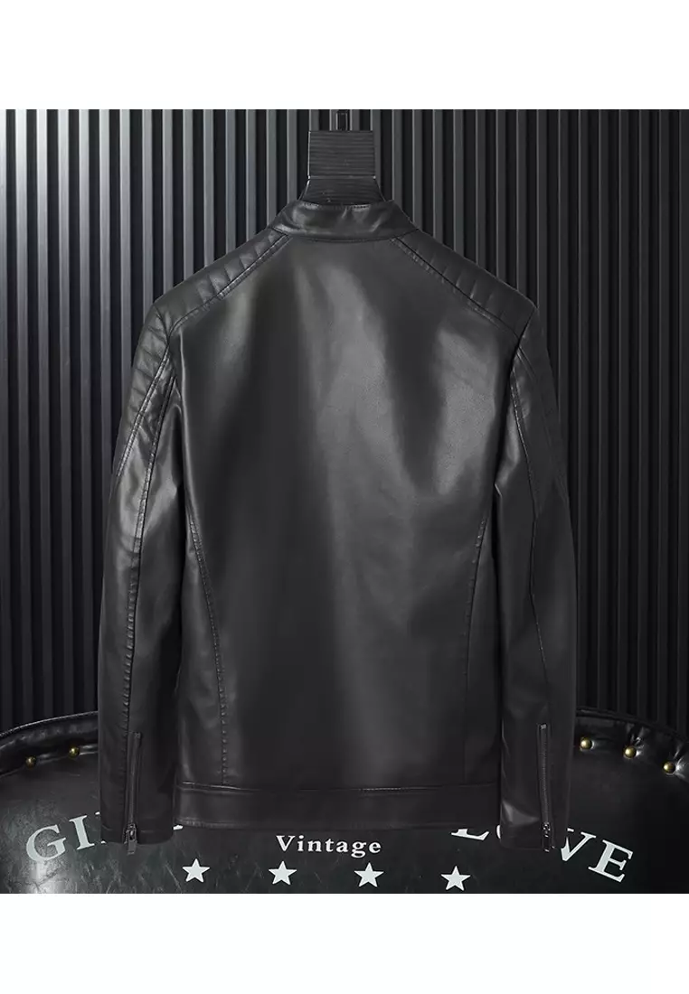 Men's Faux Leather Biker Jacket MJ6606