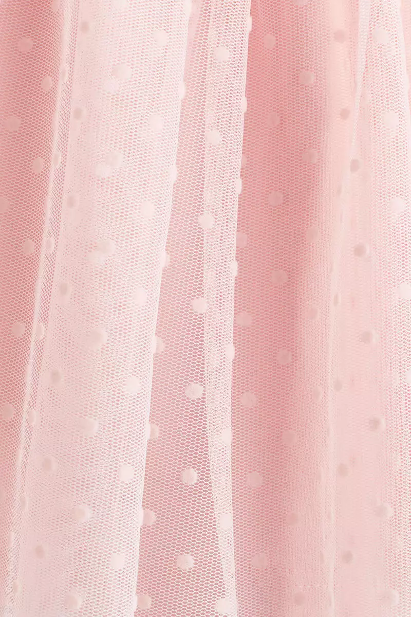 Tulle-skirt cotton dress