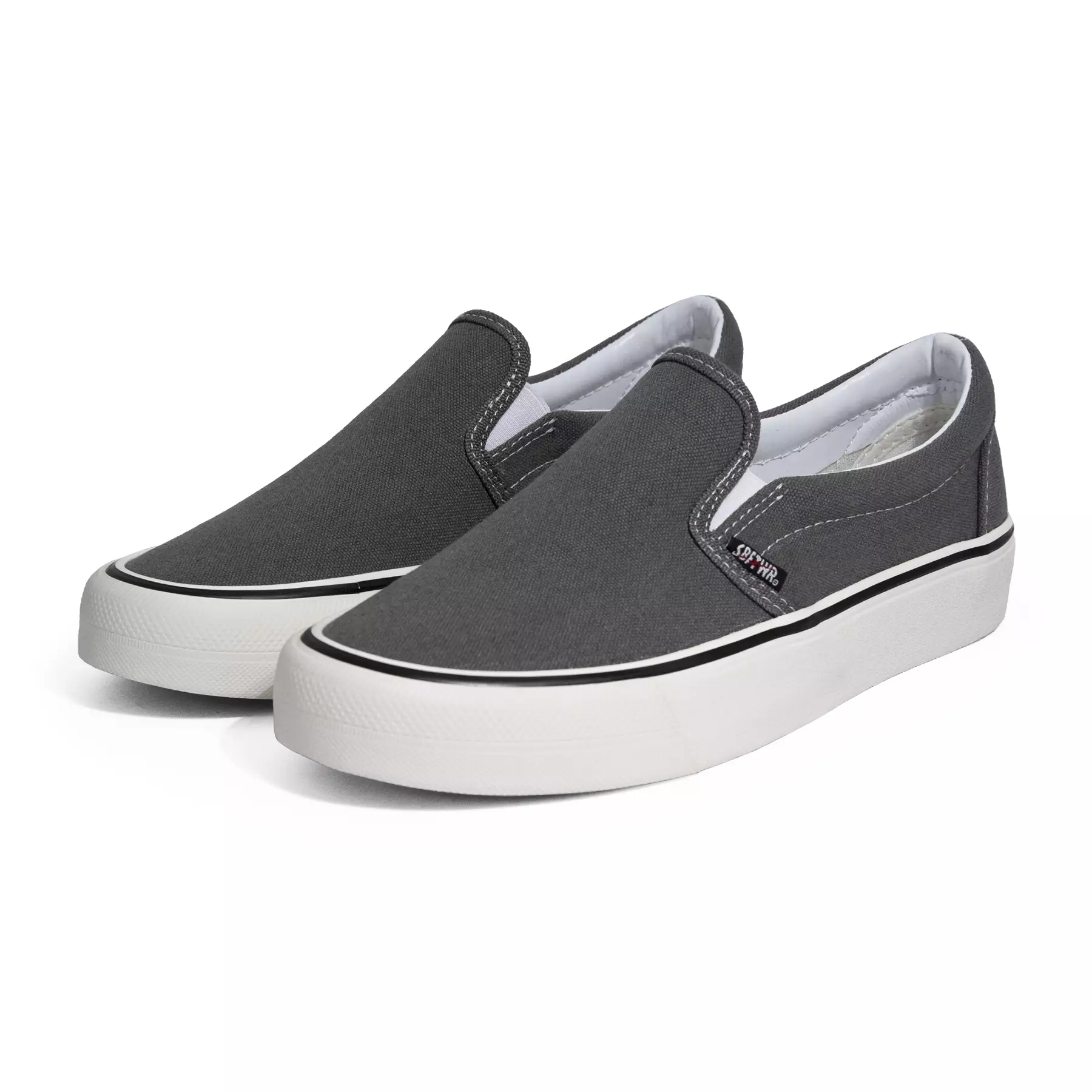 SABA Vintage Slip On Grey White Classic - Sepatu Sneakers Casual Pria Wanita