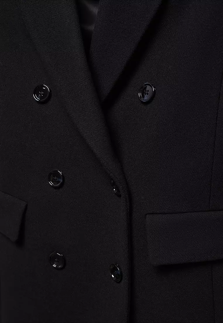 Mens double breasted hot sale wool jacket