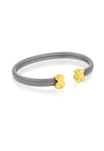 TOUS silver and gold TOUS Mesh Gold and Steel Bangle 9E86CAC4E52BDEGS_1