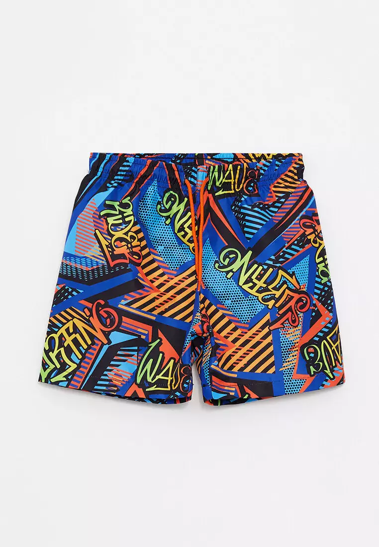Monogram-print swim shorts in quick-drying fabric