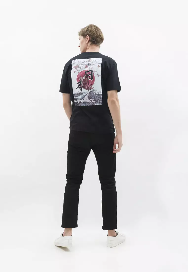 Kaos hitam tshirt polos houseofcuff motif Koi Black READY HINGGA 4XL