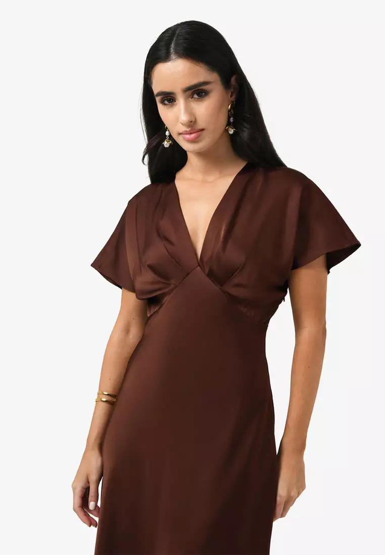 Catalina V-Neck Satin Dress