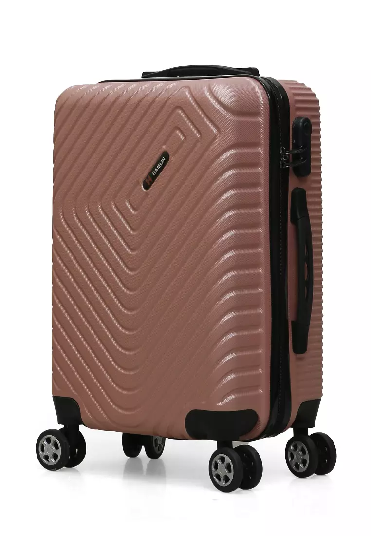 Carlton Koper Hardcase Unisex Size 20 Inch Uniqe Design Tas Travel Large Compartment Material ABS+PVC Coated ORIGINAL - Pink